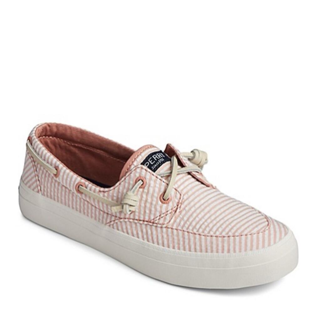 SPERRY Women's Crest Boat Seersucker Sneaker Coral